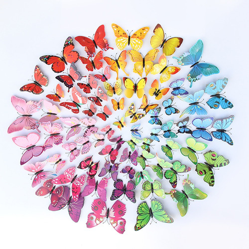 96pcs Mariposas Decorativas Pegatina 3d Calcomanía Etiqueta