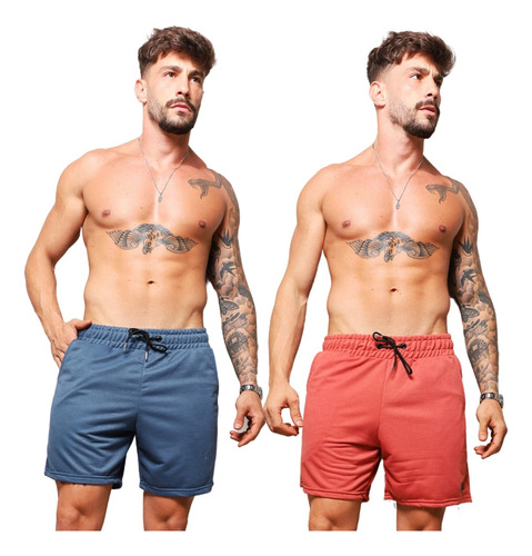 Bermuda Masculina Moletinho Kit 2 Peças