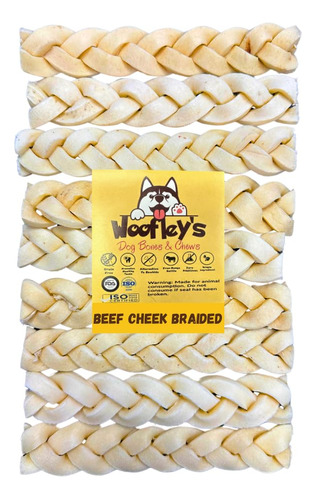 Woofley's Trenzas De Mejilla De Ternera De Bufalo Regulares