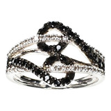 Anillo 48 Diamantes Black & White - Oro 8 Kts.