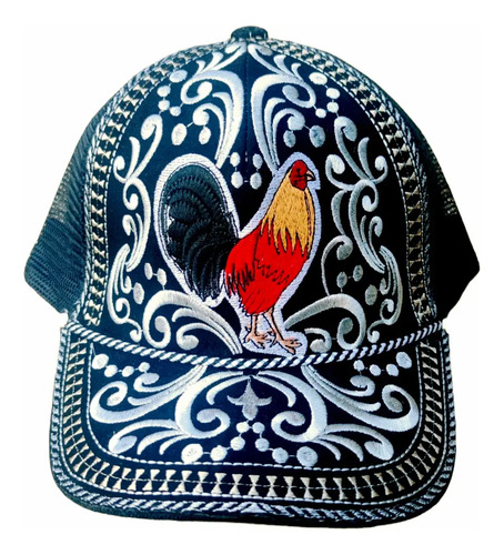 Gorra Bordada Hilo Dorado Y Plateado Gallo Oro Plata  | Meses sin interés