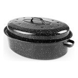 Olla Cocotte Ovalada De Peltre Negra Marca Ibili Color Negro