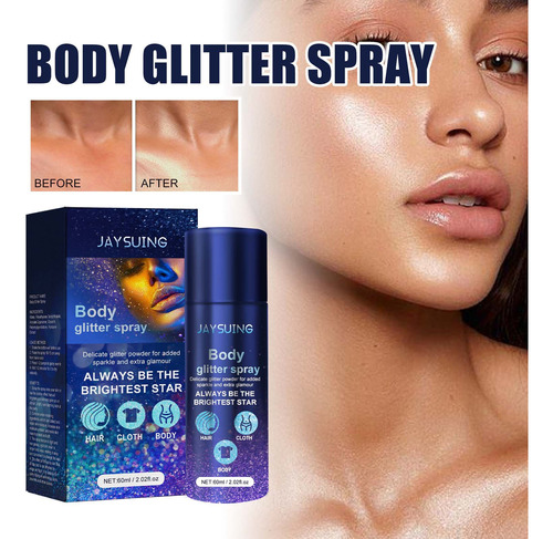 Body Glitter Spray Para El Cabello Con Purpurina Para Ropa L
