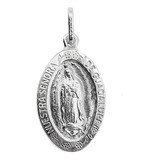 Dije Medalla Virgen De Guadalupe, Grande En Plata 925 