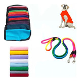 Set Paseo Buzo Polar Mascota Liso T Grande + Correa Arcoiris