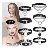 Gargantilla Choker Necklaces Black Accesorios Collar 8pzs