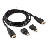 Cabo Hdmi 1.5m It-blue Kit Adaptadores 3 Em 1 Le-6623