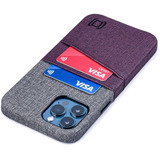 Funda Para iPhone 12 Pro Max, Gris/violeta/tarjetero/deLG...