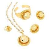 Conjunto De Joyas De Oro Etiopiano 24k