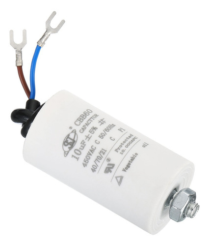 Condensador Del Motor Cbb60 10uf Con Cable 450vac 50/60hz