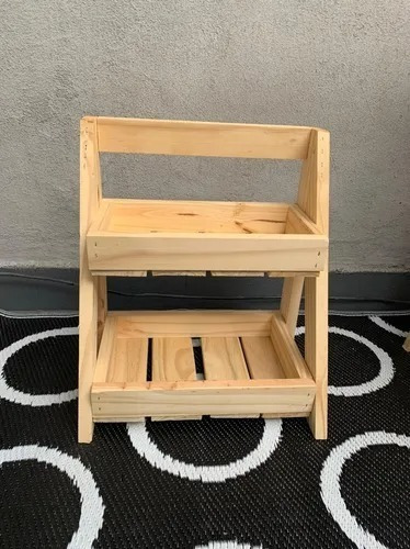 Organizador Escalera Exhibidor 2 Estantes Madera Mini Dajdac