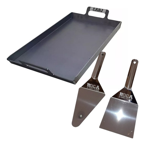 Set Plancha Bifera 2 Hornallas + Espatula Plancha Boca 