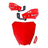 Kit Protetor Mão Mx1 Biker C/ Number Plate Crf 250f Vermelho