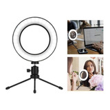 Iluminador Led Circular Ring Light Profissional 20 Cm Cor Da Estrutura Preto Cor Da Luz Branca E Amarela Usb 5v