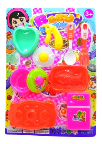 Set Juguete Cocina Accesorios Regalo Niño 9 Piezas Losa 