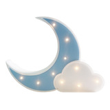 Luna + Nube Con Luces Led Luminosa Candybar - Velador