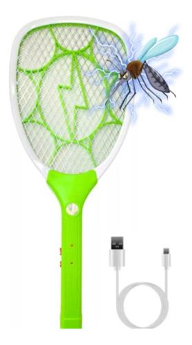 Raqueta Paleta Mata Mosquitos Moscas Recargable Cargador Usb