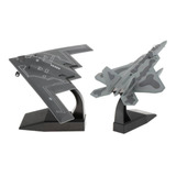 2pcs Diecast Alloy F-22 & B-2 Modelo De Avión De Juguete