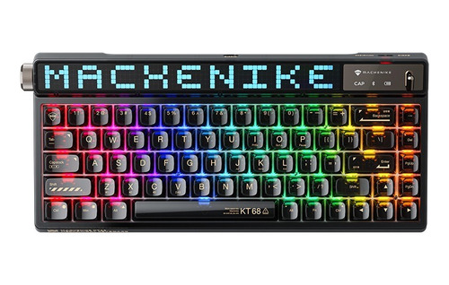 Machenike Kt68 Pro Tela Led Teclado Rgb Hot Swap Switch Red