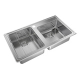 Pileta Doble Cocina Johnson Acero Inox Q085 Escurreplato Q40