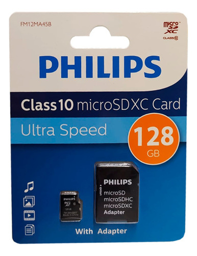 Tarjeta Micro Philips Micro Sd 128gb Clase 10