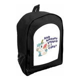 Mochila Negra Nena Jardin/ Preescolar Unicornio Ar5