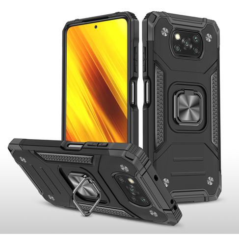 Funda Shock Color + Cristal 9d  Para Poco X3 Pro/ Nfc