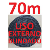 Cabo Rede Cat5e Preto 70m Externo Blindado Net Lan Montado