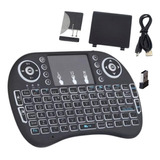 Mini Teclado Wireless Sem Fio Led 2 Em 1 Wifi E Bluetooth