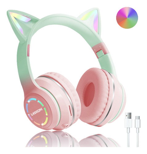 Auriculares Bluetooth Con Diadema Inalámbrica Led Para Niños