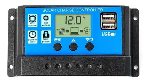 Regulador De Carga Paneles Solares Usb 12v 24v 30a 