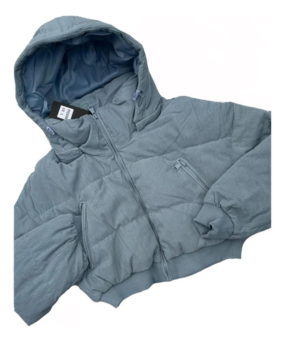 Campera Puffer Corderoy Importada De Mujer Abrigada 