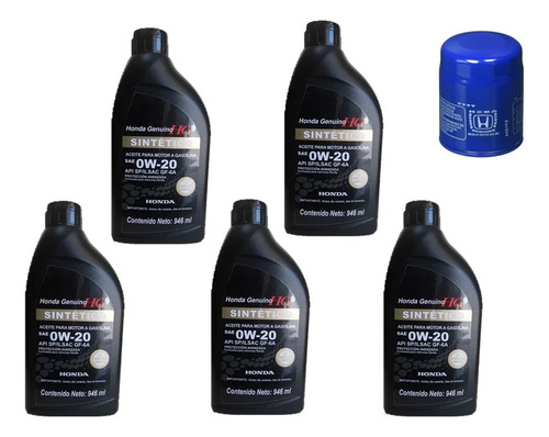 Aceite Y Filtro Para Honda Acura Sintético Original