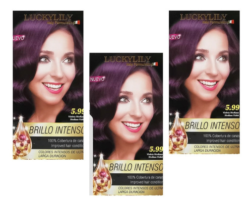 Pack 3 Tinturas Permanente Variedad De Colores Luckylily