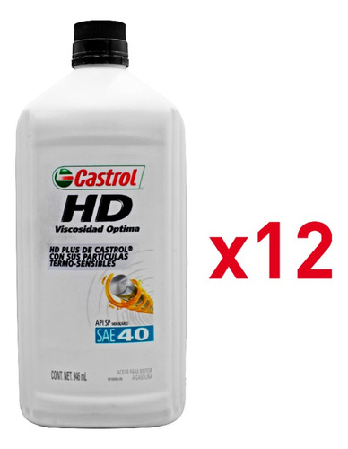 Kit Aceite Monogrado Sae40 Castrol 946ml 12 Botellas