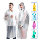 Capa De Chuva Impermeável Pvc Com Capuz  Transparente 