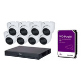 Kit Nvr 8mp 16 Canales, 8 Camaras 8mp Poe, Disco 3tb Purple