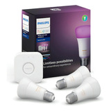 Philips Starter Kit E27 Hue Lâmpadas 9w Hue Bridge