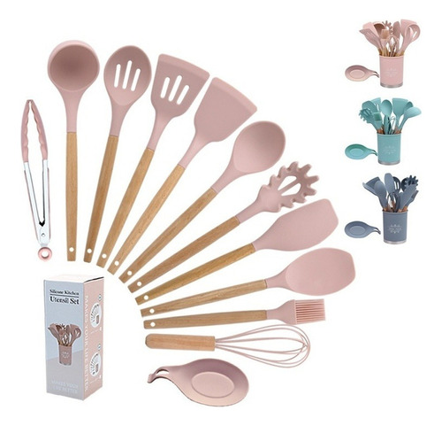 Set Utensilios Cocina Posavasos Silicona 13 Piezas