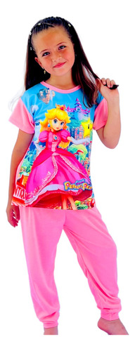 Pijama Niña Princesa Peach Mario Bross