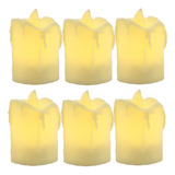 6 Velas Led Eletronica Luz Kit Para Decoração 5cm Atacado