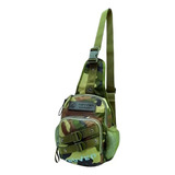 Bolsa Transversal Camuflada Tática Com Porta Garrafa