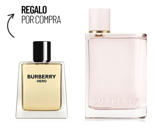 Kit Perfume Mujer Burberry Her Edp 100 Ml + Hero Edt 5 Ml