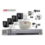 Cctv Kit Pro Hikvision Dvr 4ch + 4 Cam 2mp Cable Utp