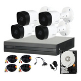 Kit Dvr 4 Camaras Bullet Y Dvr Alta Definicion Disco 500gb