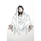 Vinilo Decorativo 40x60cm Jesus Cristo Color Moderno M10