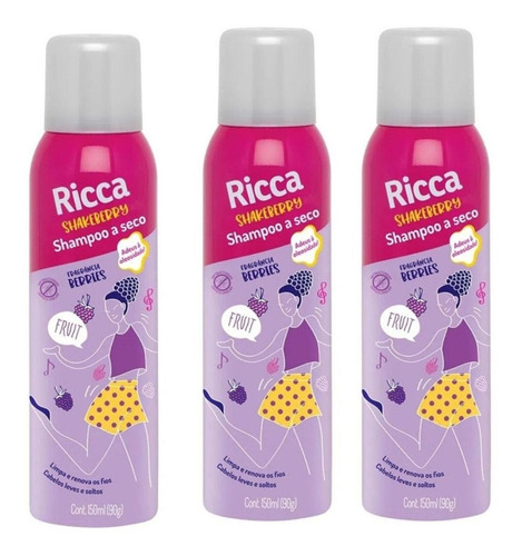 Kit Shampoo A Seco Belliz Ricca Shakeberry C/3 150ml