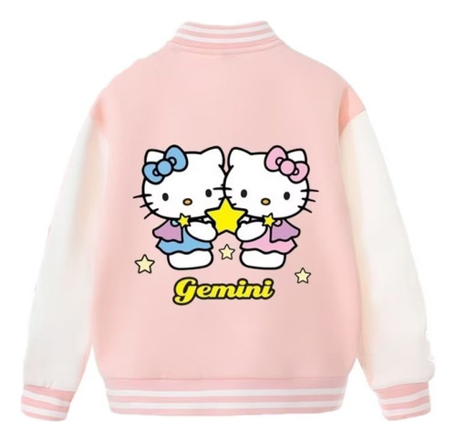 Chamarra De Béisbol Estampado Creativo De Hello Kitty Gemelo