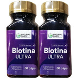 2 Biotina Ultra Nf 60 Capsulas. Uñas Caida Pelo Piel