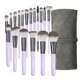 Set 18 Brochas De Maquillaje Profesionales+cepillo Estuche